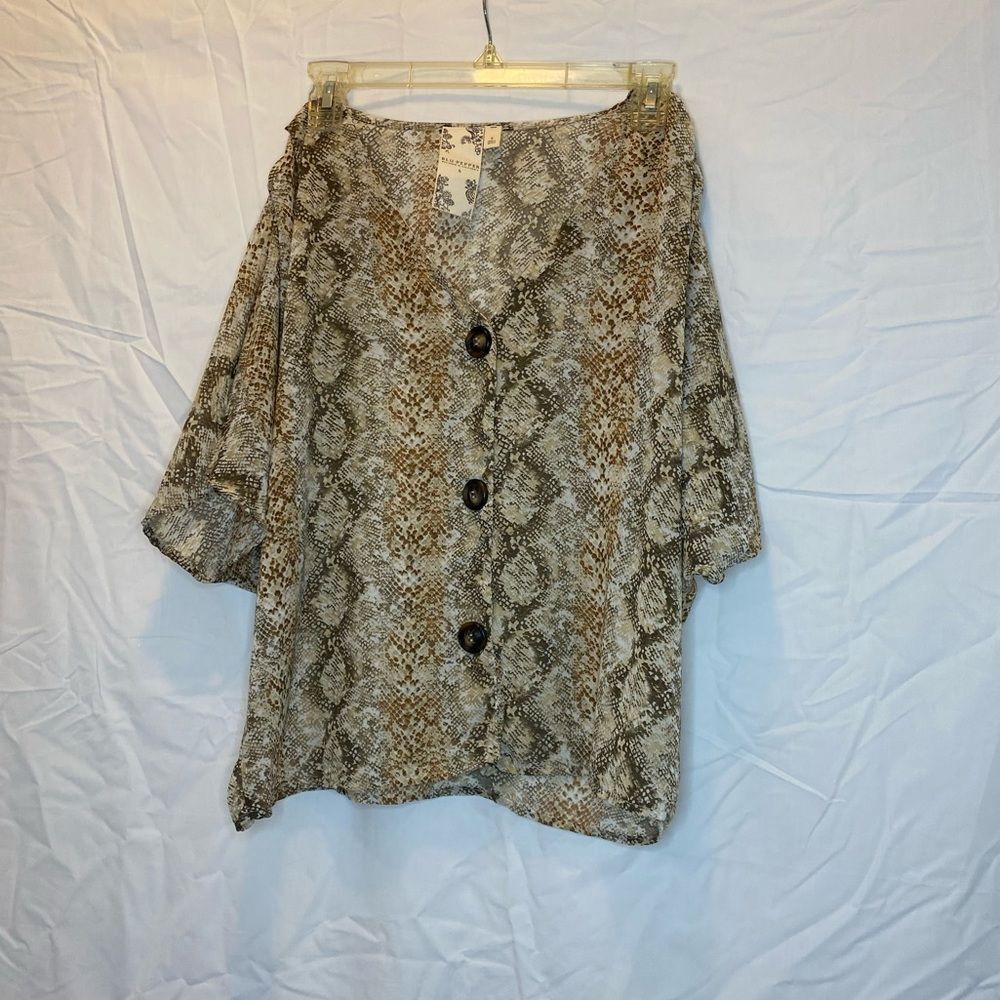 Blu Pepper Leopard Print Sheer Top